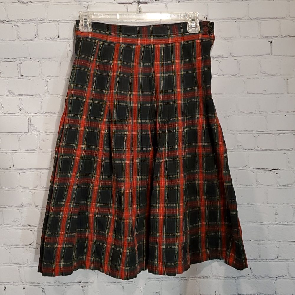 Vintage Evan Picone Sport tartan plaid cotton skirt